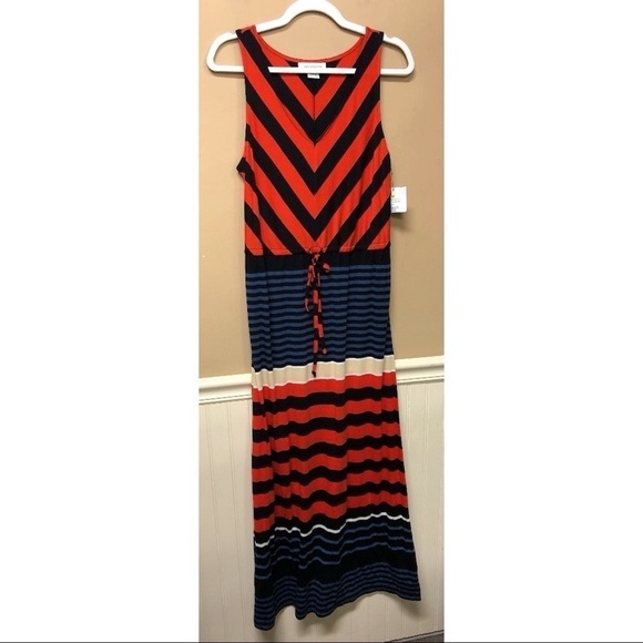 Liz Claiborne Stiped Maxi Sleeveless Sundress Size M NWT - Picture 1 of 5